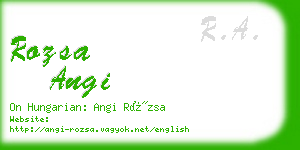 rozsa angi business card